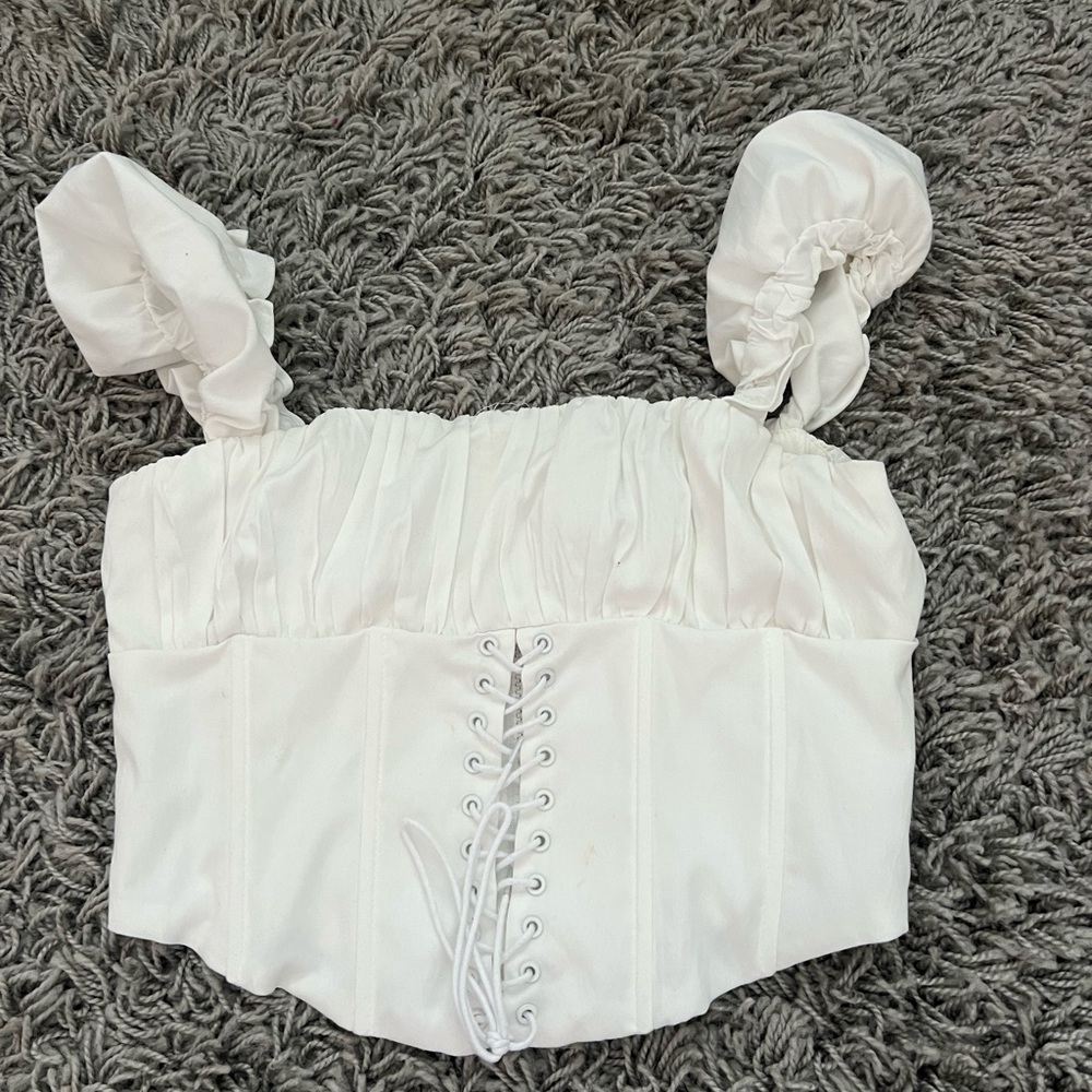 Princess Polly White Ruffle Top